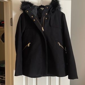 Zara Black Faux Fur Hooded Jacket